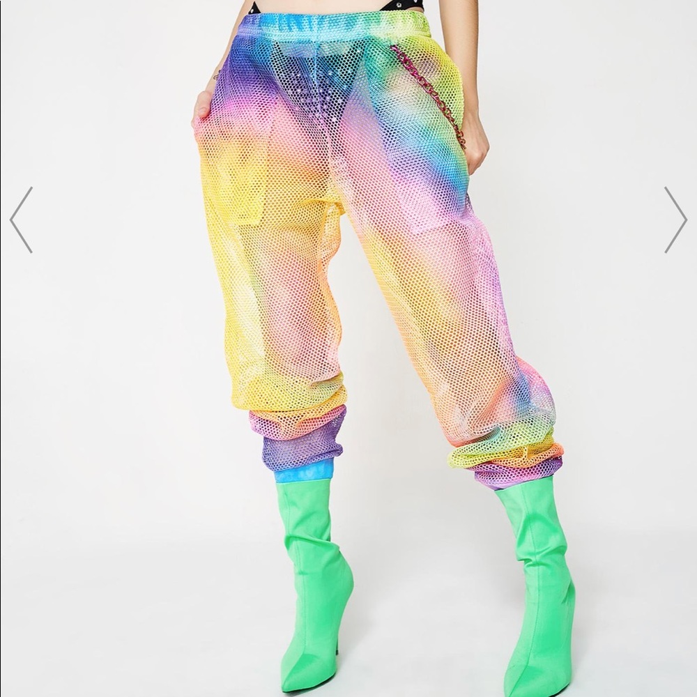 Rainbow walker mesh joggers